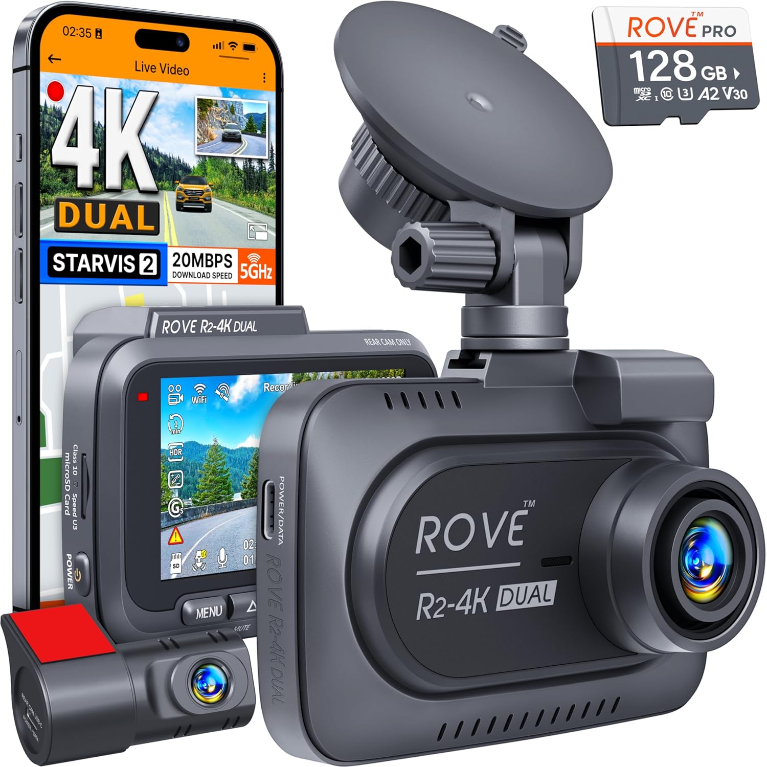 Dash Cam Front and Rear 24H Parking Mode
