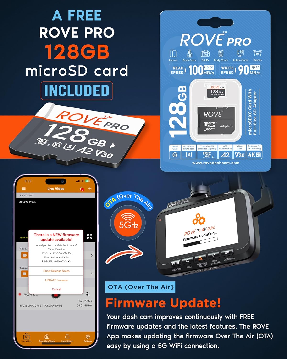 Dash Cam Front and Rear 24H Parking Mode
