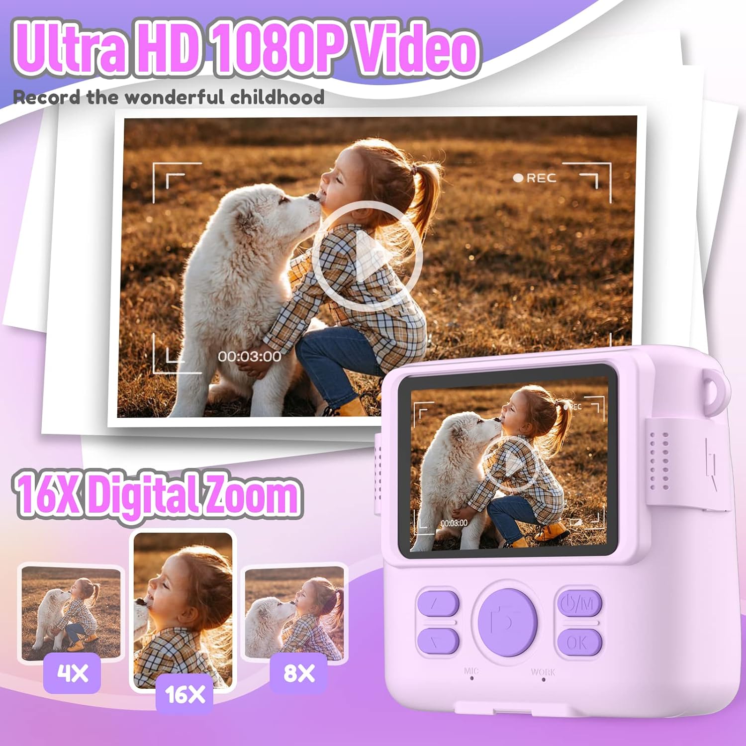Instant Print Camera for Kids