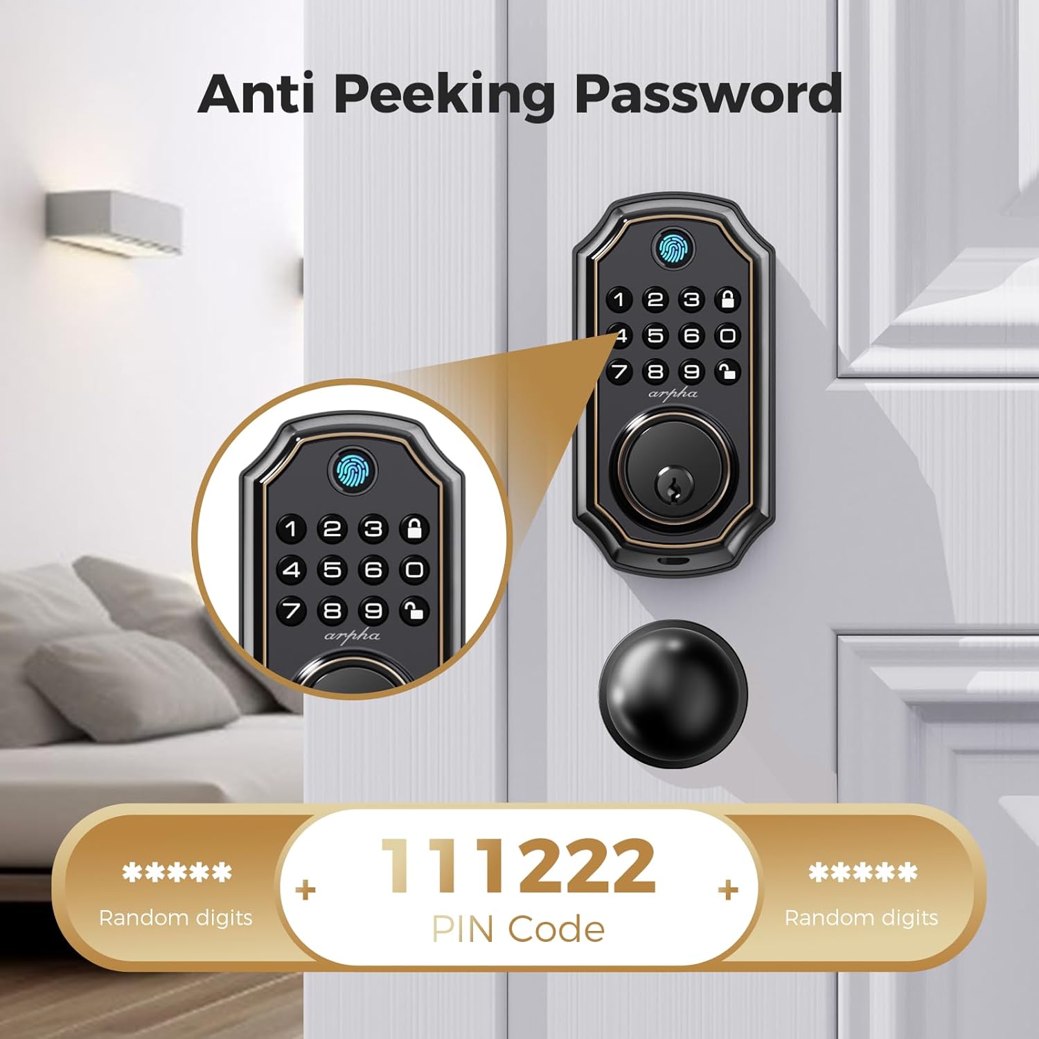 Keyless Entry Door Lock Deadbolt with Handle Set