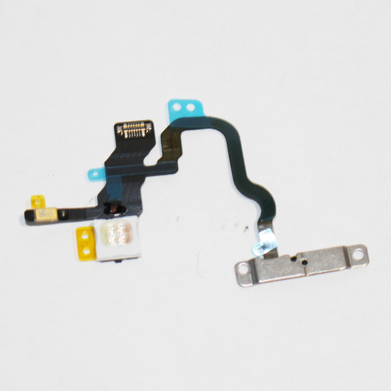 iPhone X 5.8 inch OEM Power ON/OFF Switch Button Flex Cable with Metal Plate Replacement Part